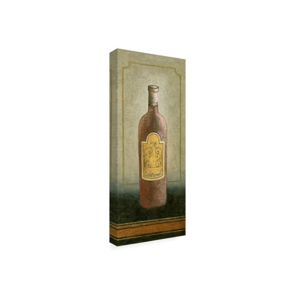 Pablo Esteban 'A Bottle Of Cabernet Wine' Canvas Art,14x32